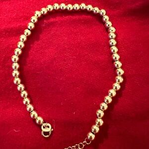18k Pure Gold, Elegant Gold Beaded Necklace Stamped with AU750